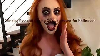 halloween pee drink and blond shower