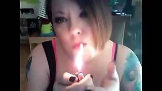 BBW Tina Snua Rope Smokes Filterless Gauloise Cigarettes - Smoking Fetish